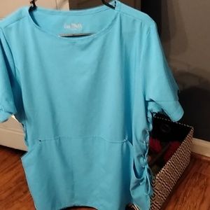 Blue/Teal easy stretch Butter Soft scrub top